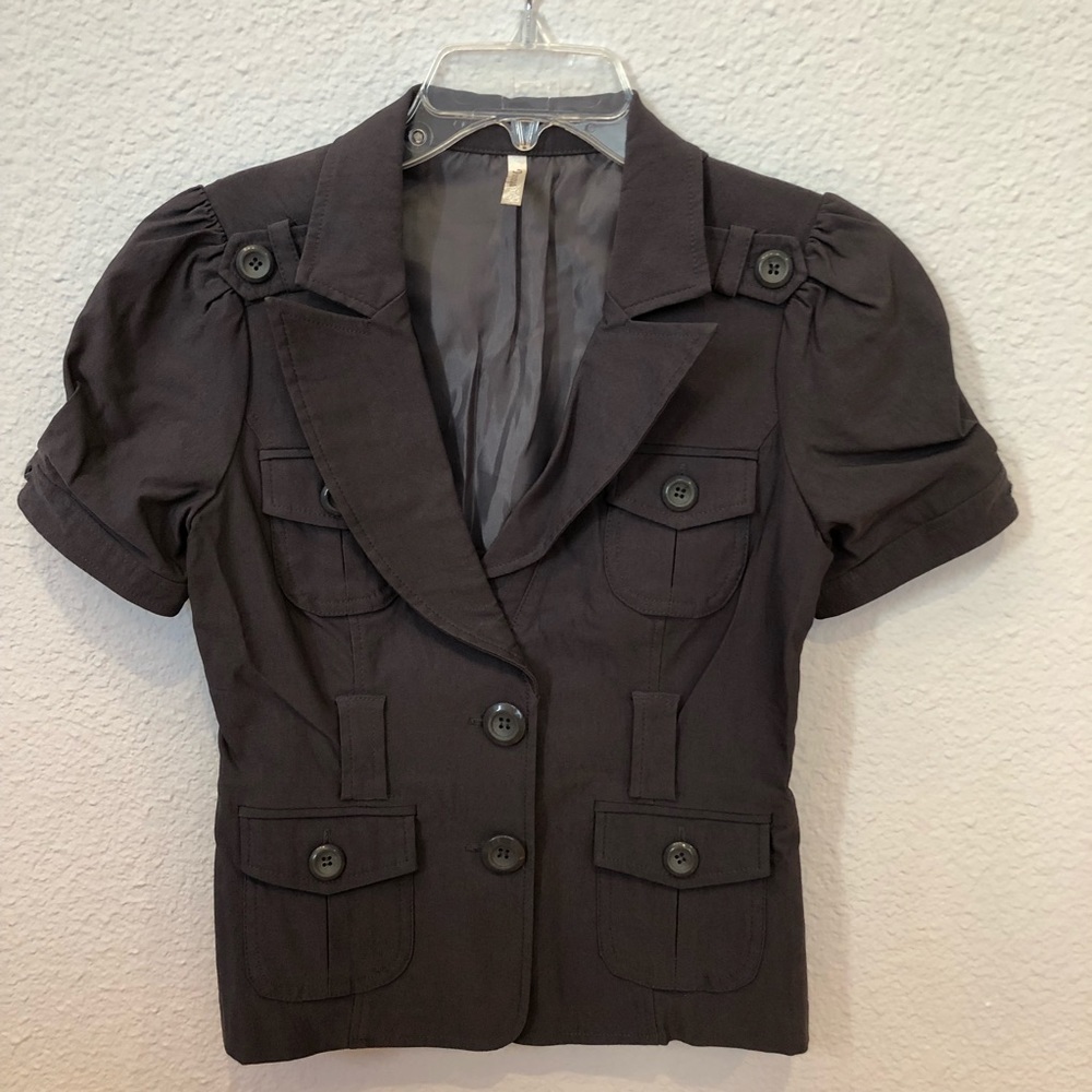 Short Sleeved Grey Jean Jacket
